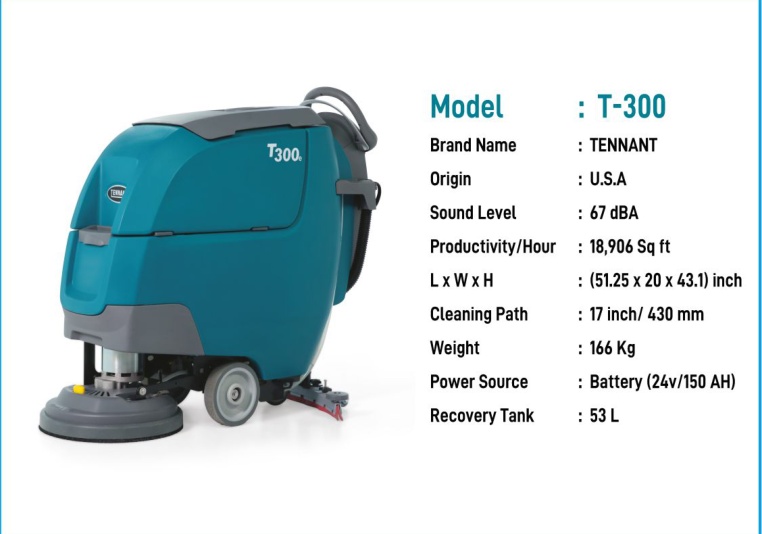 Tennant T-300 Walk-Behind Scrubber Dryer catalogue image