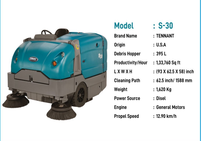 Tennant S-30 Ride-On Sweeper catalogue image
