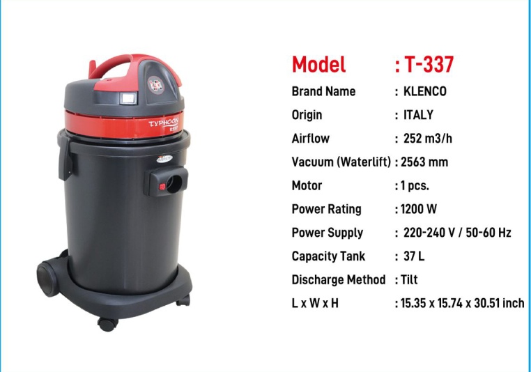 Klenco T-337 Wet And Dry Vacuum Cleaner catalogue image
