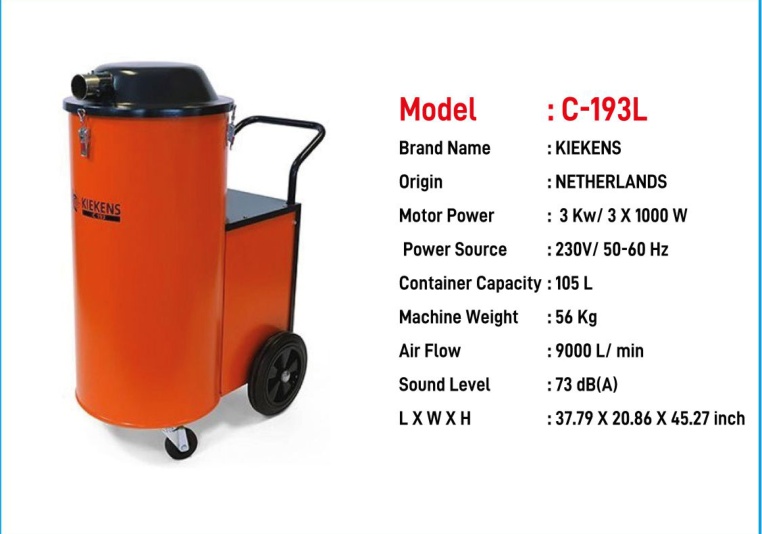 Kiekens C-193L Industrial Vacuum Cleaner catalogue image