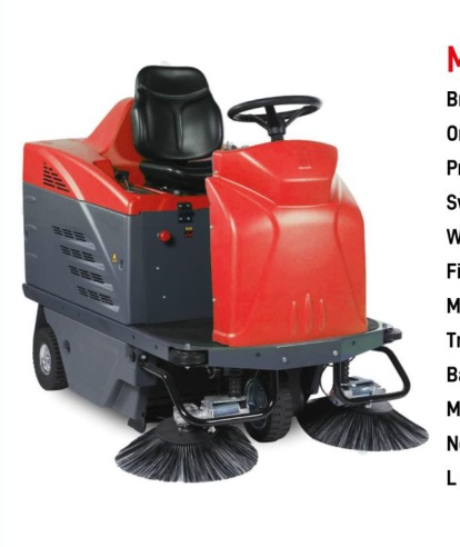 Klenco 1250P Ride-On Sweeper catalogue image