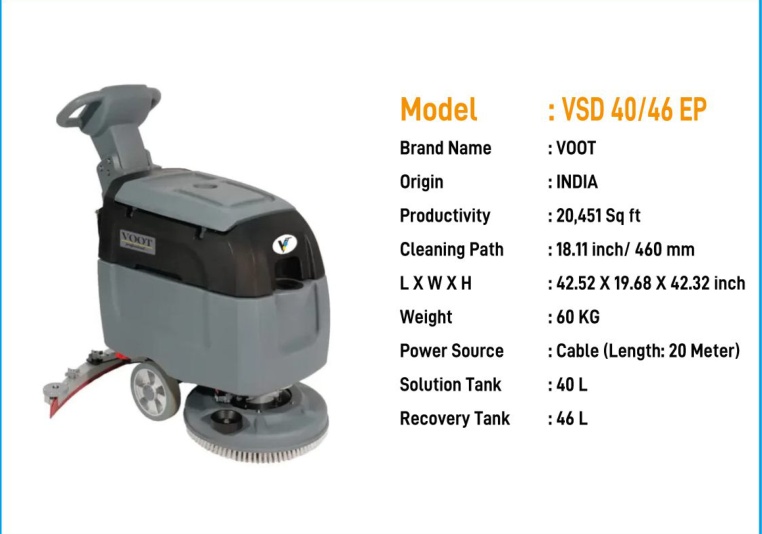 VOOT VSD 40/46 EP Walk-Behind Scrubber Dryer catalogue image