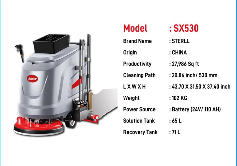 Sterll SX530 Walk-Behind Scrubber Dryer catalogue image