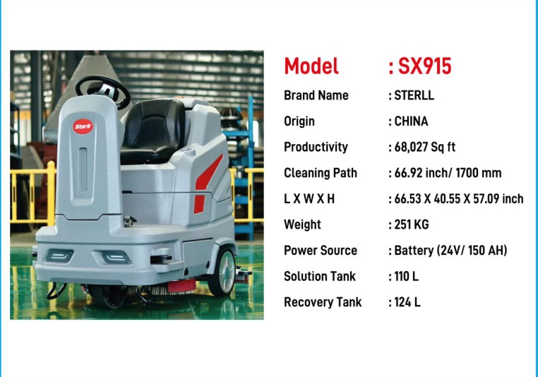 Sterll SX915 Ride-On Scrubber Dryer catalogue image