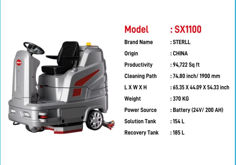 Sterll SX1100 Ride-On Scrubber Dryer catalogue image