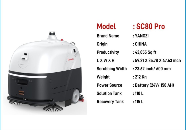 Yangzi SC80 Pro Robotic Floor Scrubber catalogue image