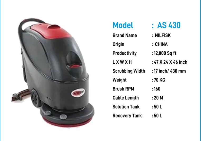 Nilfisk AS 430 Walk-Behind Scrubber Dryer catalogue image